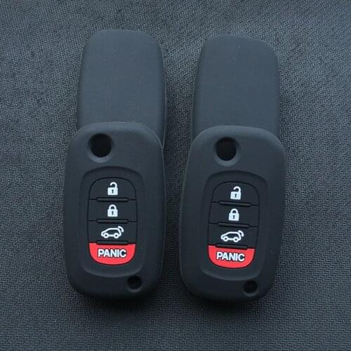 ZAD Silicone Rubber Car Key Case Cover Shell Skin Set Holder Protector for Benz Smart 3+1 4 Buttons Key Fob Car Accessories