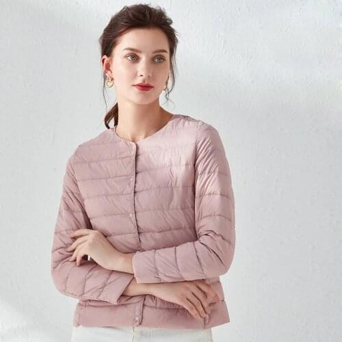 Woman Ultra Light Down Jacket Portable Parka Matt Fabric Casual Duck Down Coat Warm Parka Lightweight Jacket