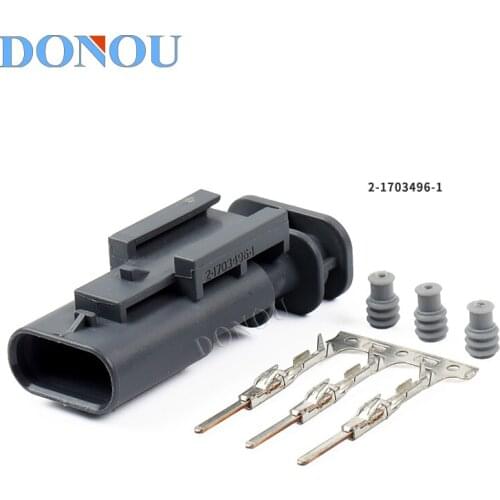 1set 3_-pin Car connector wiring harness plug car modified connector imported sheath terminal 2-1703496-1