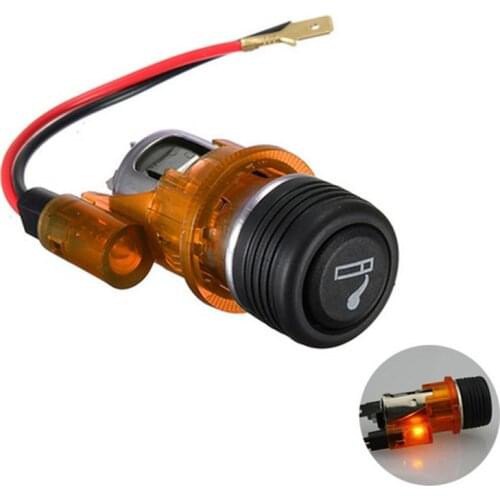 1pc LED Light Car Motorcycle Cigarette Lighter Auxiliary Socket Plug 12V For Mobile Phone Navigation