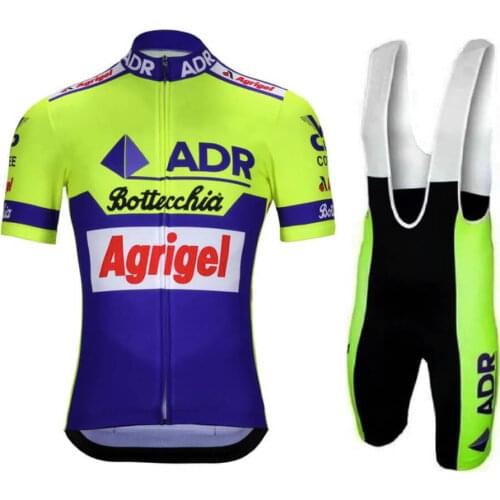 1989 Version Summer Men ADR Agrigel Retro Cycling Jersey Set Pro Team Bike Wear Clothing Road Bicycle Clothes MTB Maillot