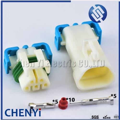 2 sets Delphi 5 Pin White male or female auto electric wiring plug waterproof wire harness cable connector 12146045 12103974