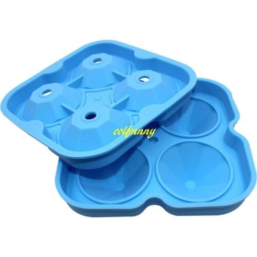 200pcs/lot Fast 3D Diamond Ice Cube Silicone Mold Maker Tray Chocolate Mould Candy Moulds Bar Party Whiskey Wine Ice Cream Tool