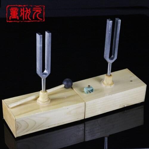 440HZ Resonant Tuning Fork Wooden Loudspeaker Box Steel Pitchforks Physical Acoustics Experimental Instrument Resonating Box