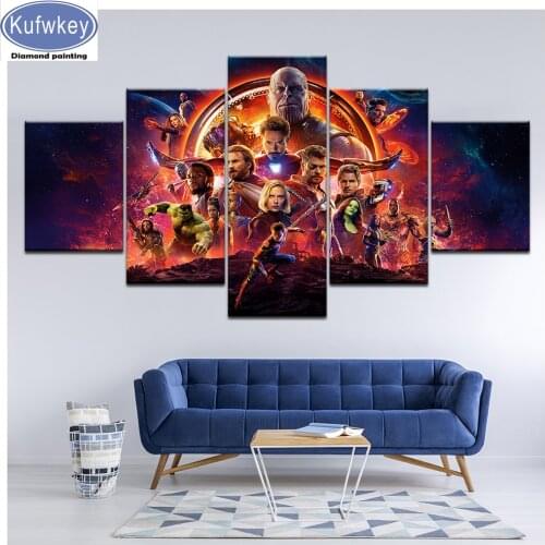 DIY Full square drill Crafts Diamond Embroidery 5 pcs"men portrait"Diamond Painting Cross Stitch Kits Rhinestone Unfinished art