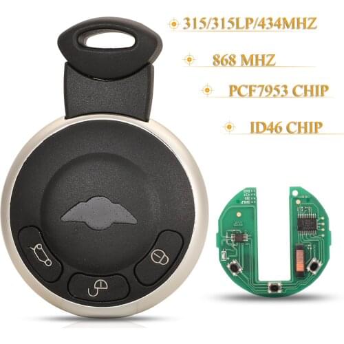 Kutery 3 Buttons Car Remote Key KR55WK49333 868MHz ID46 PCF7953 Chip Smart Key For BMW Mini Cooper 2006-2013