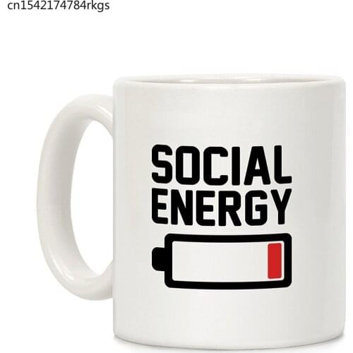 Social Energy Low White 11 Ounce Ceramic Coffee Mug