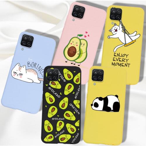 Funny Avocado Cat Case For Samsung Galaxy A12 A52 A72 A 72 52 A 12 Phone Cover Case Silicone Soft Protective Funda For GalaxyA12