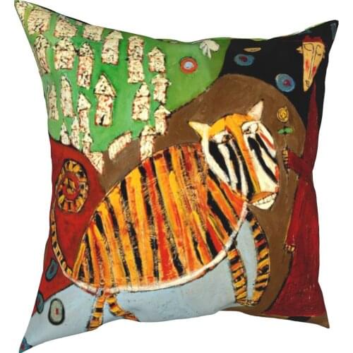 Fables The Tiger Pillowcase Printed Polyester Cushion Cover Decoration Pillow Case Cover Home Zippered 40*40cm