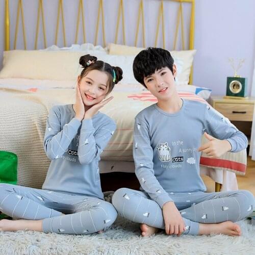 Kids Pajamas Long Sleeve Cartoon Children Pajamas For Girls Boys Pyjamas Kids Teens Girl Clothes Suits Boy Sleepwear Nightwear