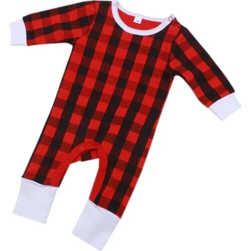 COSPOT Baby Girls Boys Winter Christmas Romper Newborn Red Plaid Jumpsuit Kids Fashion Bebes Rompers Pajamas 2021 New 50