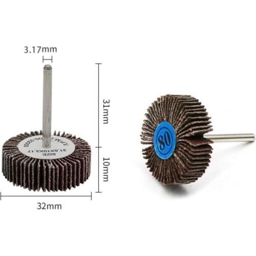 80 Grit Grinding Sanding Sandpaper Flap Wheel Discs 3.0mm Shank Shutter Polishing Wheel For Rotary Tools electric grinders tools