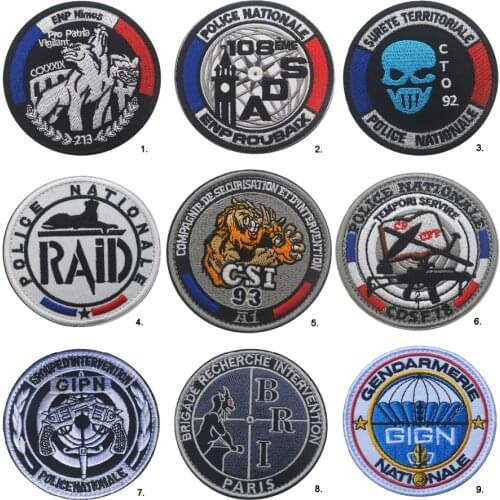French Tactical Patch Embroidery Tactics Striped Bandage Badge Armband CSI ADVERTISEMENT CDSF GIGN GIPN Patches