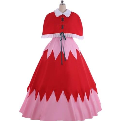 HUNTER×HUNTER Cosplay Anime Costume Biscuit Krueger Red Dress Skirt Lady Court Party Gown Outfit Lolita Dresses For Women
