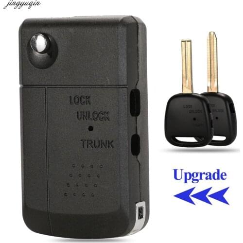 Jingyuqin 10X Remote Flip Car Key Shell Modified For Toyota Corolla Estima Carina Harrier Celica Previa TOY43/TOY40 1/2 Side BTN