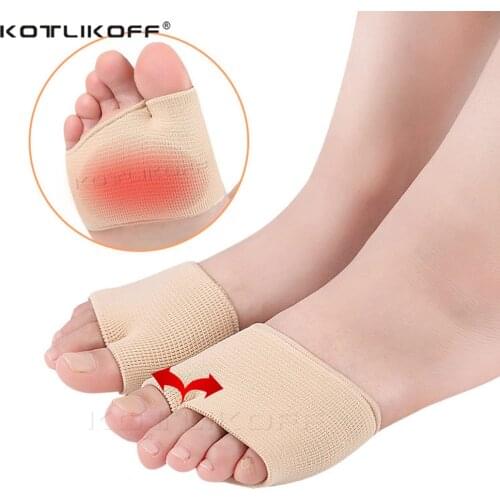 KOTLIKOFF Metatarsal Sleeve Pads Half Toe Bunion Sole Forefoot Gel Pads Cushion Half Sock Supports Prevent Calluses Blisters