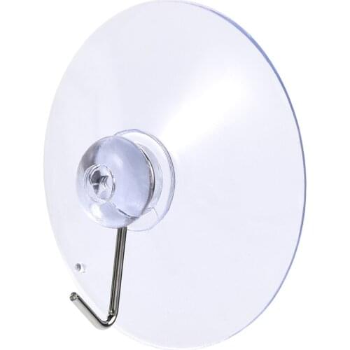 Uxcell Suction Cup Hooks 55mm Dia Clear PVC Wall Hooks for Home Kitchen Bathroom Windows, 6 Pcs