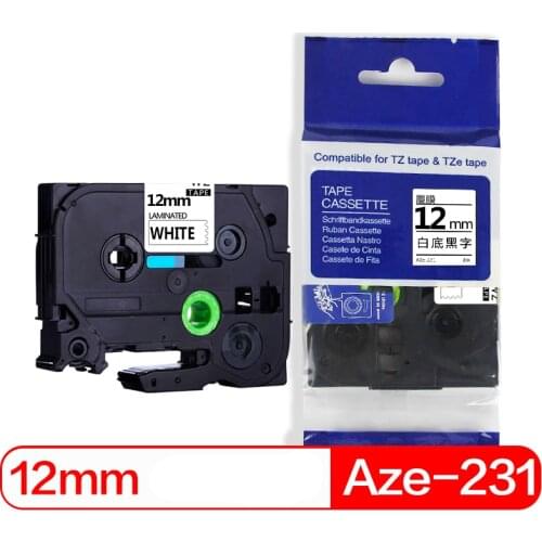 Befon 2pcs/lot 12mm black on Blue Printer Ribbon Compatible for Brother Tze531 Tze 531 p-touch p touch Label Printer Tape