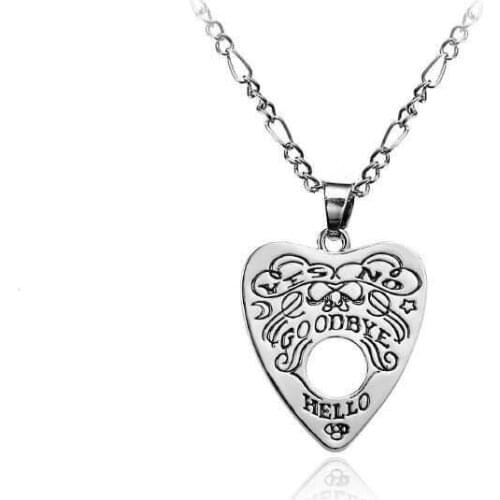 Fashion Vintage Board Heart Necklace Pendant Chain Jewelry Halloween for Best Friend Nice Gift