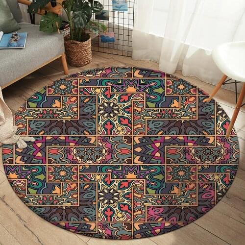 New Fahion Non-slip Mandala Style Colorful Floral Pattern Rug Floor Living Room Bathroom Living Room Bedroom Carpet Decor Rugs