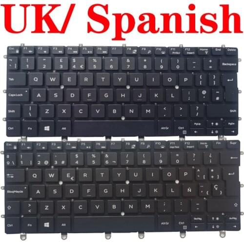 New UK/Spanish/SP Laptop Keyboard For DELL XPS 13 9365 P71G 0WPCF9 WPCF9 NSK-EG0BC With Backlight