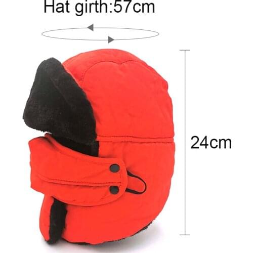New Red Mask+ Men Bomber Hats Ear Women Winter Warm Hat Pink and Dark Blue Colors Russian Ushanka Caps