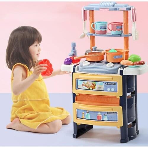 2020 New 6 Types 1 Set Kitchen Pretend Play Toy With Light Kids simulation Kitchen Cooking Supermarket Play Home Food Cart Toy