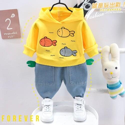 New Fashion Children Boys Girls Cotton Clothing Hoodies Baby Cartoon Hoodies Pants 2Pcs/Set Spring Autumn Kid Sport Tracksuit