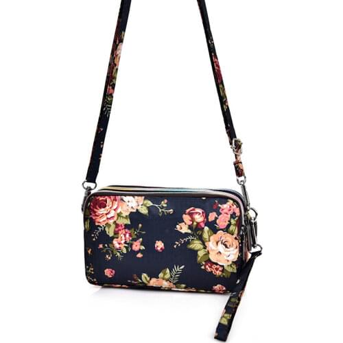 Wholesale Women Mobile Phone Bag Coin Purse Ladies Long Wallet Fabric Shoulder Bag Clutch Bag