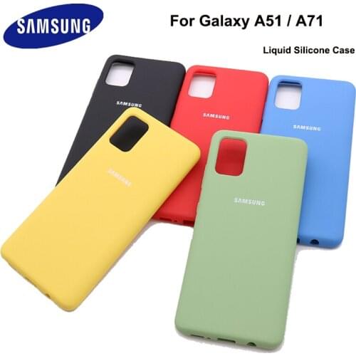 Original Samsung A51 A71 Liquid Silicone Soft Protection Back Case Soft TPU Cover For Galaxy A51 A71