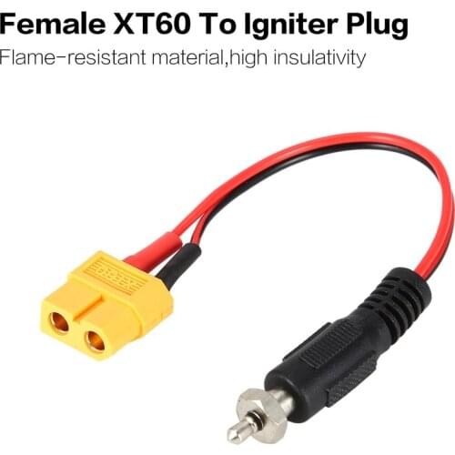 XT60 Female To Glow Plug Igniter Driver Charger Adapter Cable Converter Remote Control Crocodile Clips Lead Wire