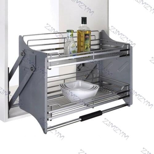 Cabinet lift pull basket pull-down wall cabinet pull basket kitchen storage rack inner Φ depth≥310mm,inner Φ height ≥564mm