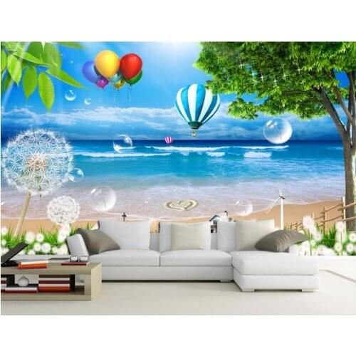 Custom photo 3d room wallpaper Seaside balloon bubble painting home improvement 3d wall murals wallpaper for walls 3 d