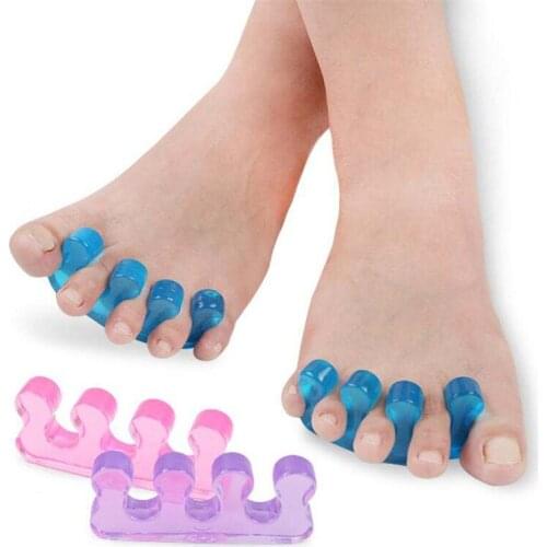 2Pcs/pair 4 Colors Soft Silicone Toe Separator Flexible Finger Spacer Manicure Pedicure Nail Toe Separating Straighteners Tool