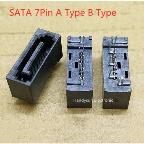 SATA Hard Disk Interface Socket Connector 7Pin Male Base All Included 180 Degrees Vertical Straight Plug A type B type