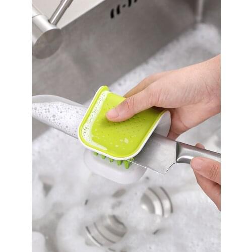 Dishware cleaning brush, special cleaning brush for washing knives and forks, kitchen double-sided handguard cleaning tool