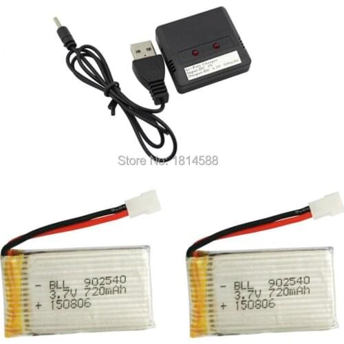 Syma X5C X5SC X5SW X5C-1 V931 H5C CX-30 CX-30W SS40 FQ36 T32 T5W H42 3.7V 720mAh lithium battery package 2 +1 2 balance charge