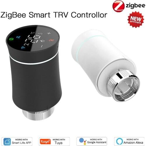 Tuya ZigBee 3.0 Thermostat Radiator Actuator Valve Smart Programmable TRV Temperature Controller Alexa Voice Control
