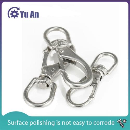 304 Stainless Steel Universal Hook Rotating Ring Chain Buckle Universal Spring Buckle Dog Chain Fitting Joint 1Pcs