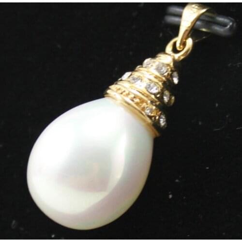 Womens fashion gold plated white water drop Pendant Necklace