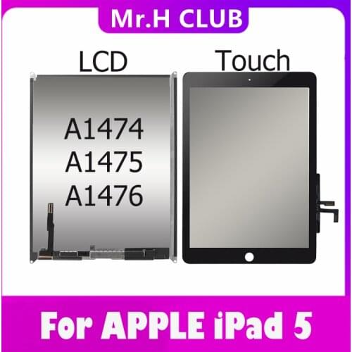LCD For iPad Air 5 5th iPad 5 A1474 A1475 A1476 LCD Display Touch Screen Digitizer Sensors Assembly Panel Replacement 100%Tested