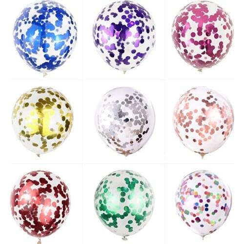 15pcs Transparent Confetti Balloon Helium Baby Shower Children Birthday Party Wedding Decoration Sequins