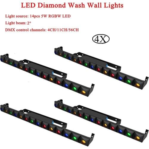 8Pcs/Lot NEW LED Wall Wash 14x5W RGBW 4IN1 Lights DMX512 Disco DJ Lighting Flood Washer Lamp Stage Lighting Effect