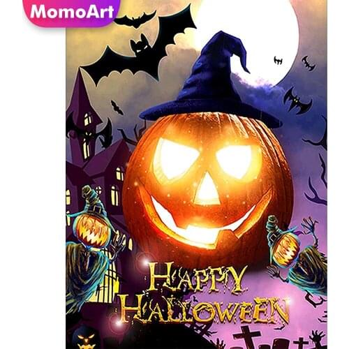 MomoArt DIY Diamond Mosaic Penguin Full Drill Square Diamond Embroidery Halloween Needlework Mosaic Cross Stitch Handmade Gift