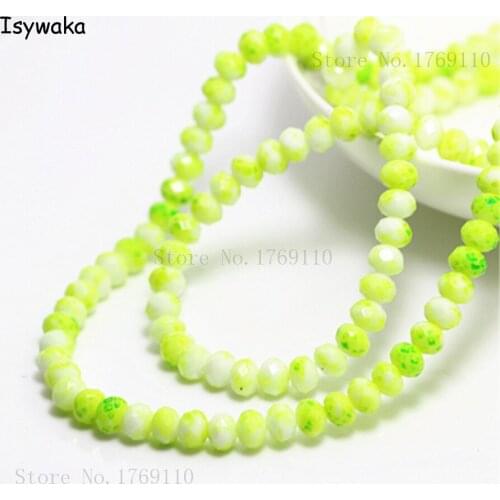 Isywaka Fashion 4x6mm 50pcs Rondelle Austria faceted Crystal Glass Beads Loose Spacer Round Beads for Jewelry Making No.50R6