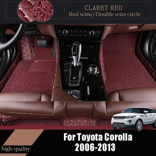 Car Floor Mats Carpets For Toyota Corolla X 10th E140 E150 2013 2012 2011 2010 2009 2008 2007 2006 Double Layer Wire Loop Rugs