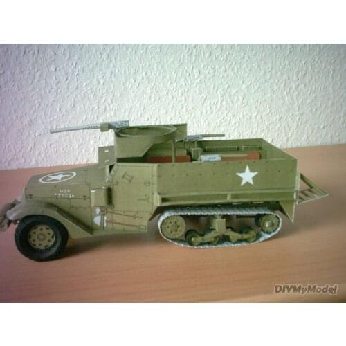 DIYMyModeI Us m3a2 armored vehicle DIY Handcraft Paper Model KIT Handmade Toy Puzzles Gift Movie prop
