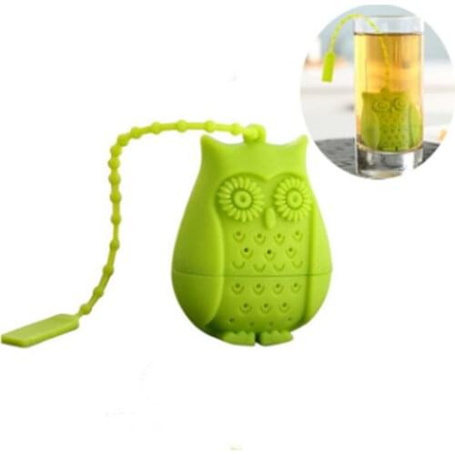 Tea Filter High Quality Cute Owl Tea Strainer Grade Silicone Loose-leaf Tea Infuser Filter Diffuser Fun Cartoon Tea Accessories