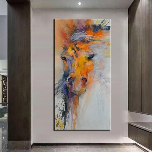 100% Hand Painted Oil Paintings Hand Made Art Running Horses Canvas Paintings Wall Art For Living Room Modern Art Abstract