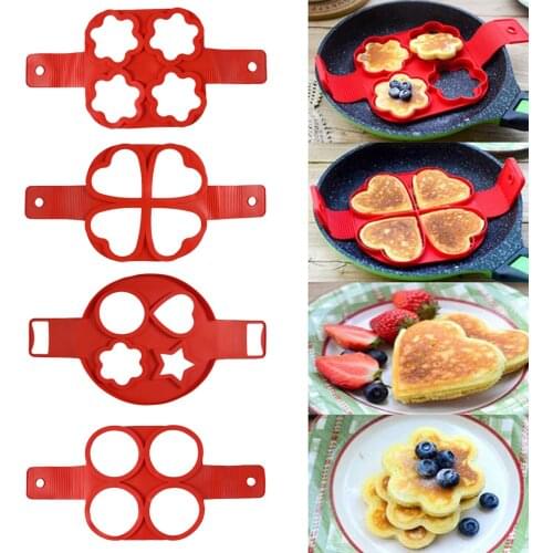 Egg Pancake Ring Nonstick Pancake Maker Mold Silicone Egg Cooker fried shaper for Kitchen Baking Accessories